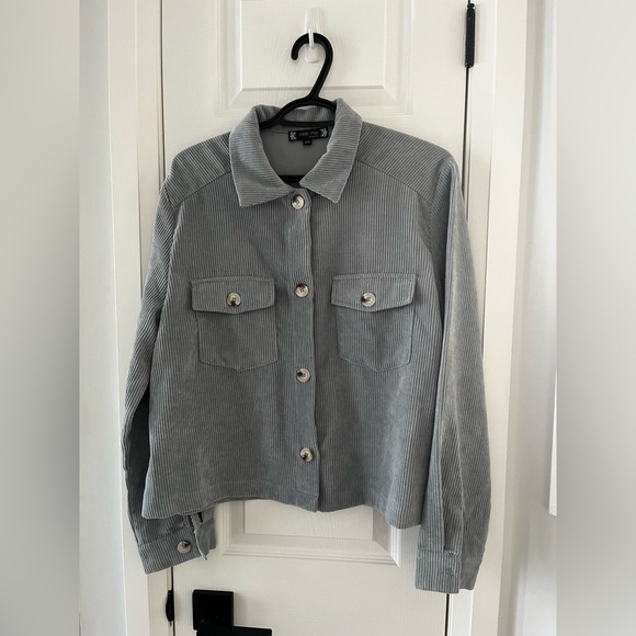 Stylish blue Corduroy Women's Shacket - Picture 5 of 9